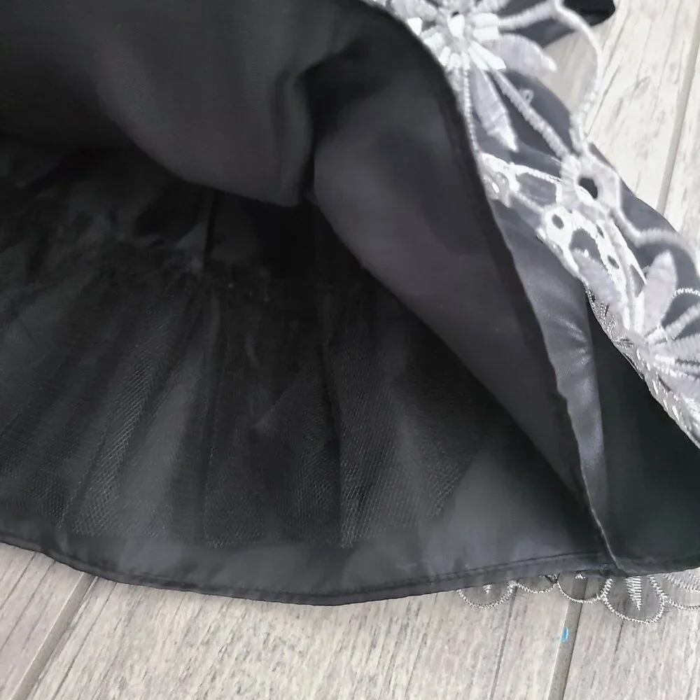 Sweet Heart Rose infant girls black and white formal velvet winter dress sz 12M - Picture 5 of 10